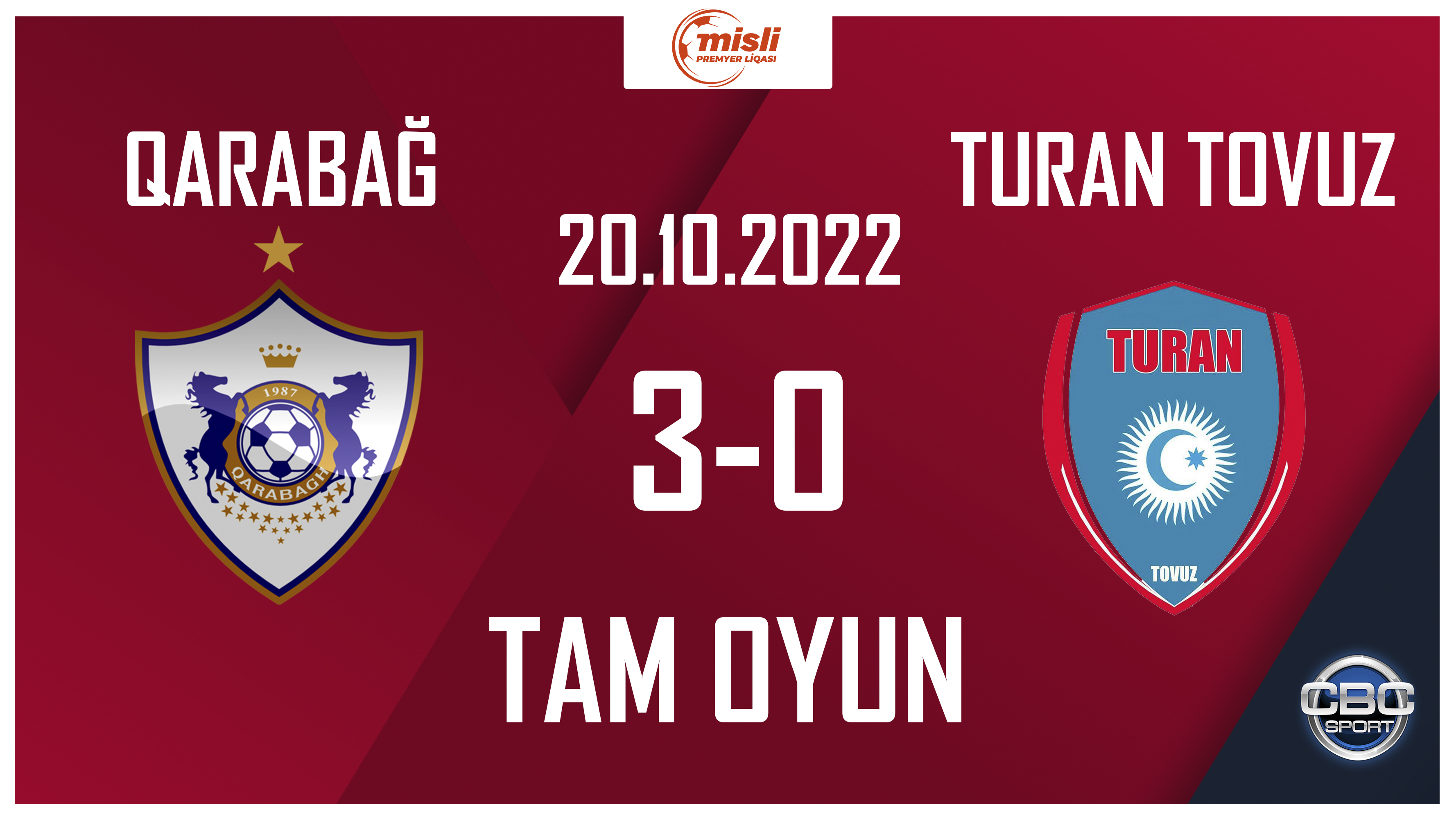 Qarabağ - Turan Tovuz  |  Misli Premyer Liqası, 11-ci tur | CANLI