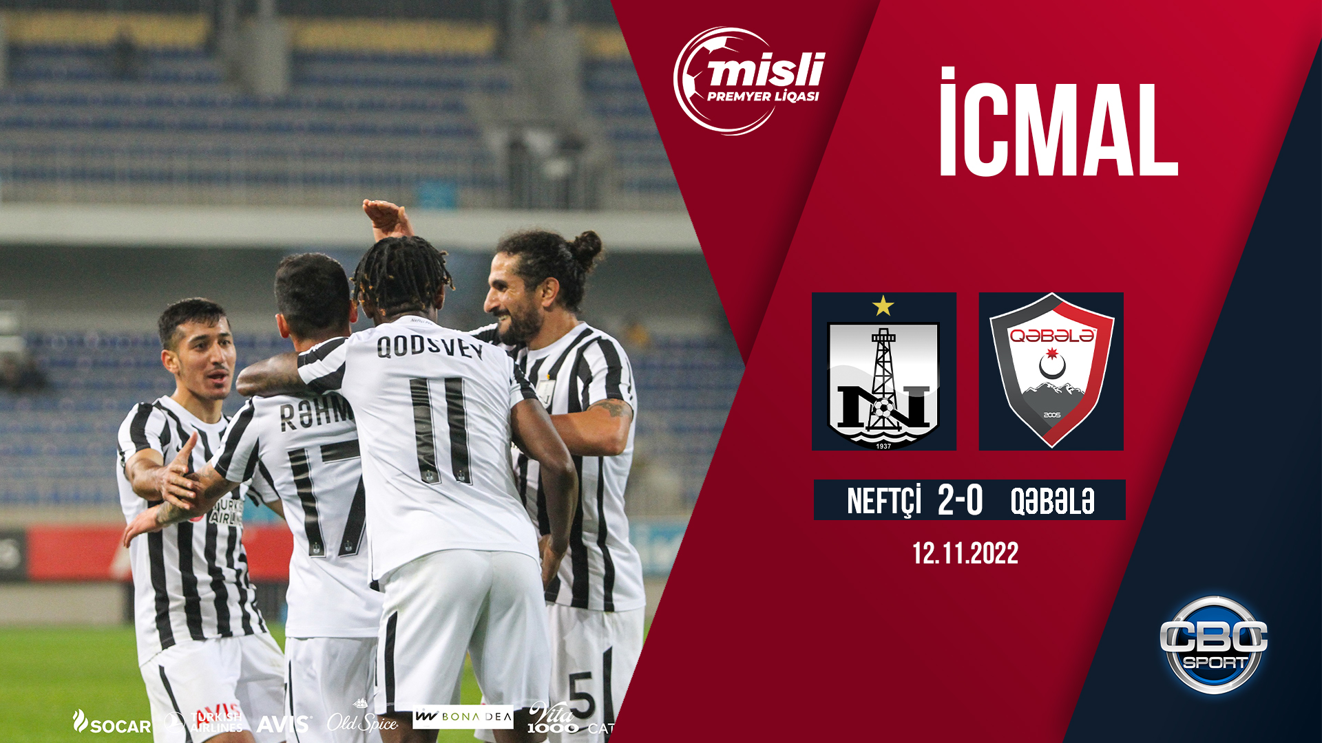 Neftçi 2:0 Qəbələ | Misli Premyer Liqası 14-cü tur | İCMAL