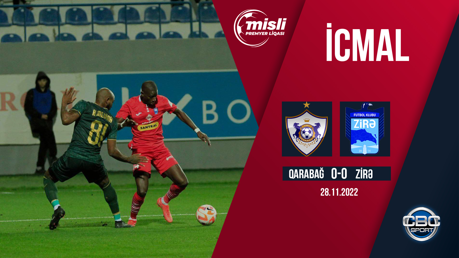 Qarabağ 0:0 Zirə | Misli Premyer Liqası, 15-ci tur | İCMAL