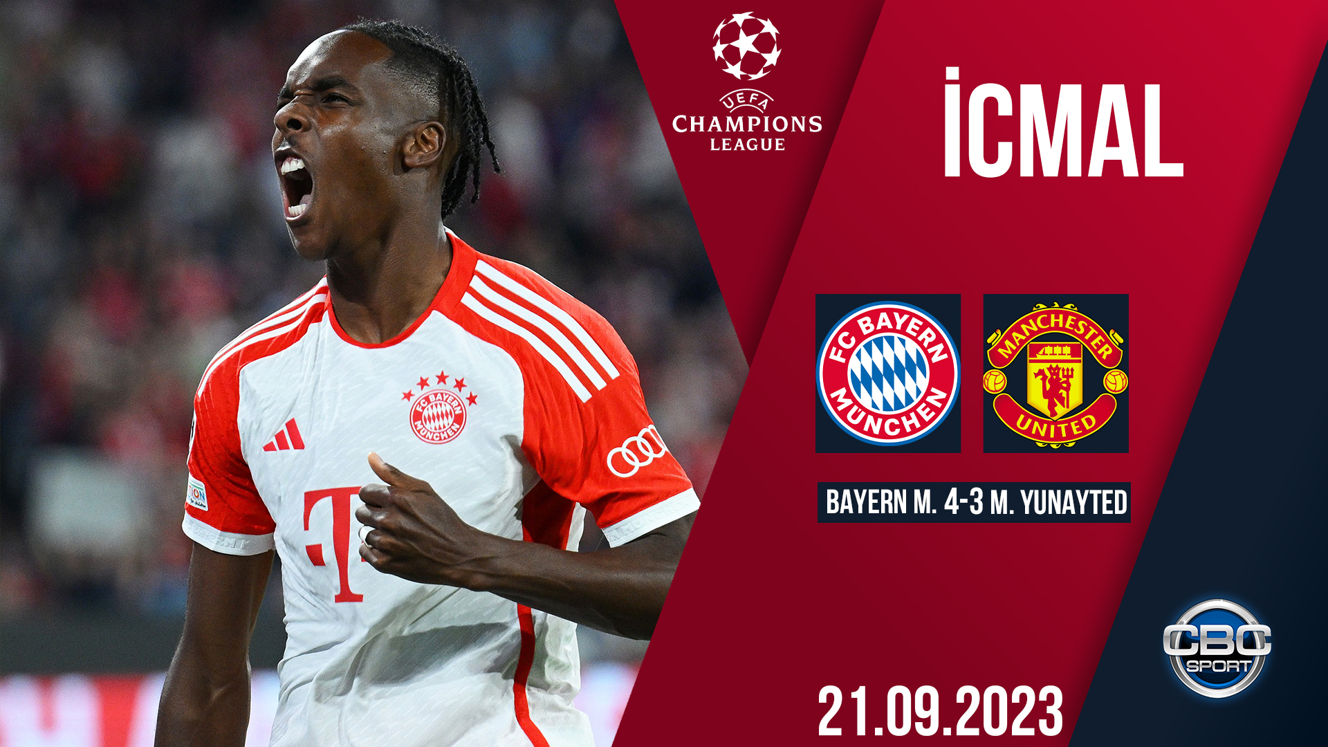 Bayern Münhen 4:3 Mançester Yunayted | UEFA Çempionlar Liqası | İCMAL