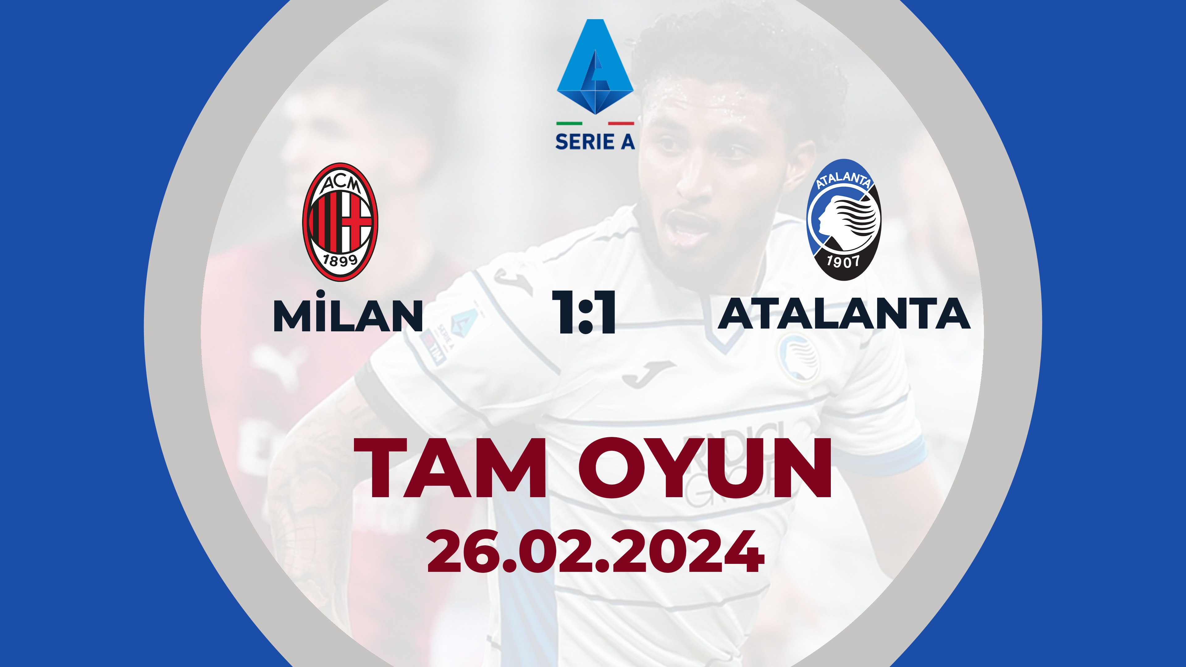 Milan 1:1  Atalanta | İtaliya A Seriyası, 26-cı tur | TAM OYUN