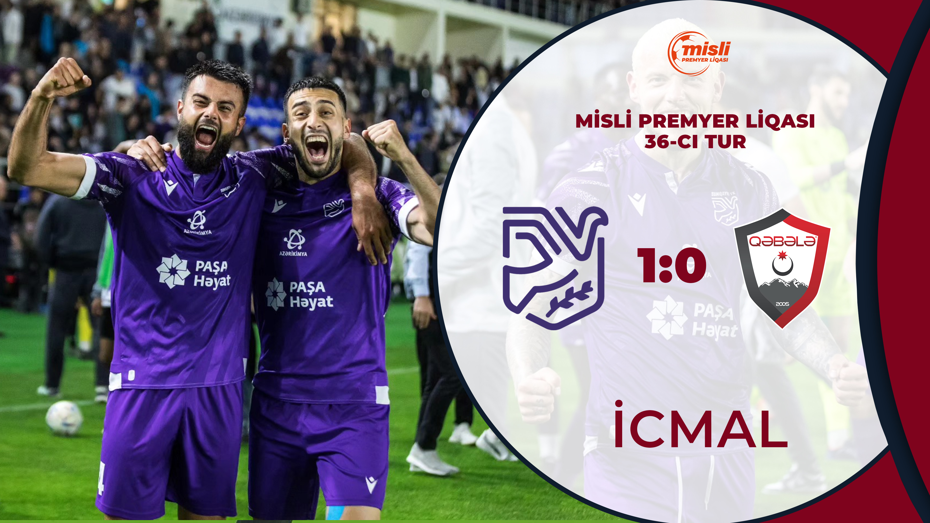 Sumqayıt 1:0 Qəbələ | Misli Premyer Liqası, 36-cı tur | İCMAL