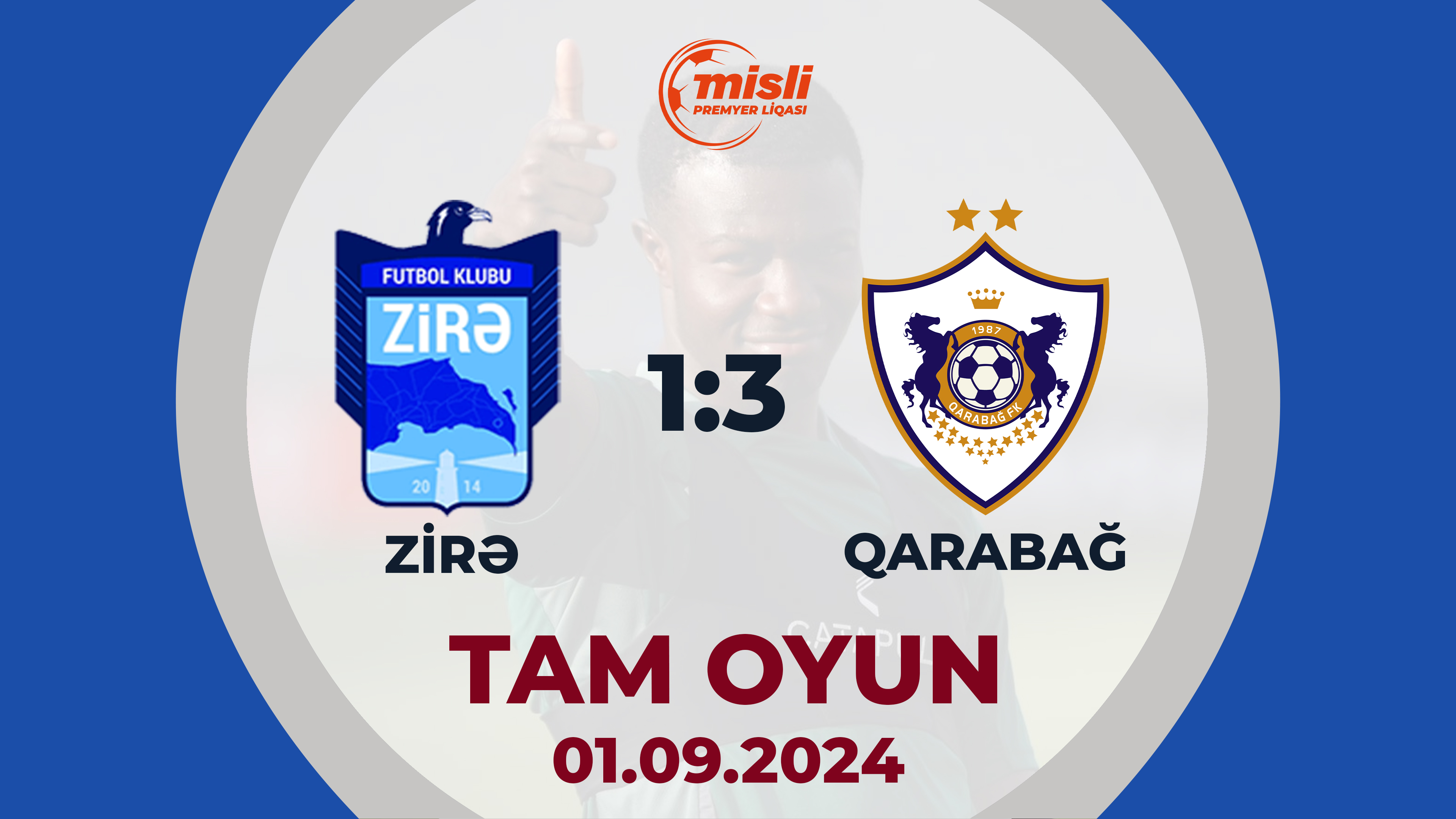 Zirə 1:3 Qarabağ | Misli Premyer Liqası, 5-ci tur | TAM OYUN