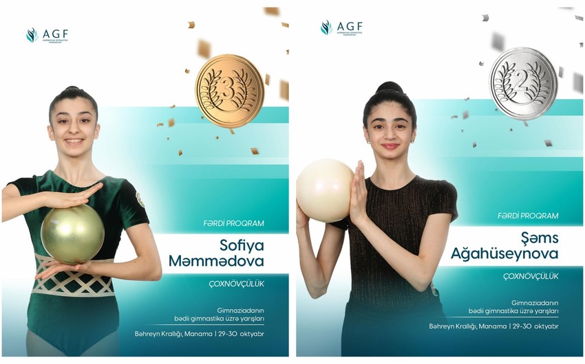 Gimnastlarımız Gimnaziadada ikinci və üçüncü yerləri tutublar